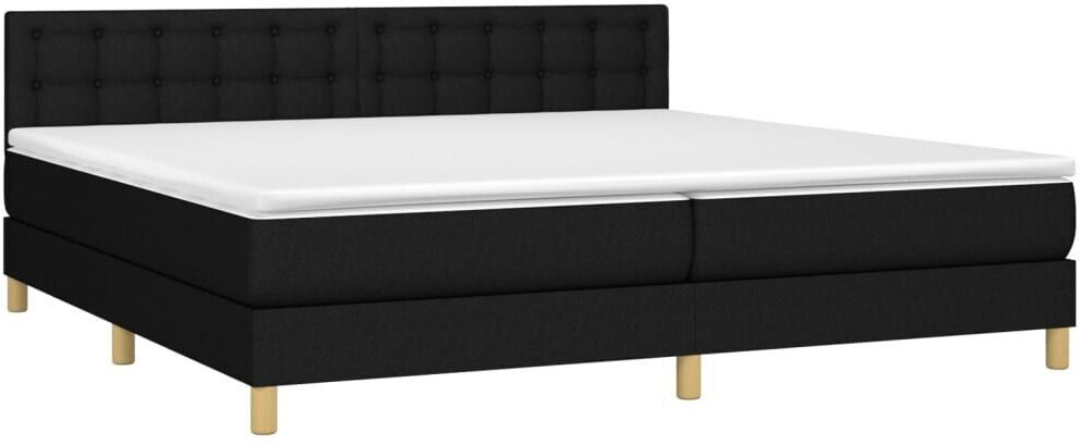 vidaXL Box spring bed with mattress & LED 200x200cm fabric (3134063)