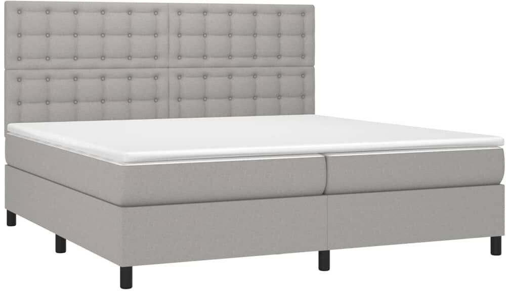 vidaXL Box spring bed with mattress & LED 200x200cm fabric (3135221)
