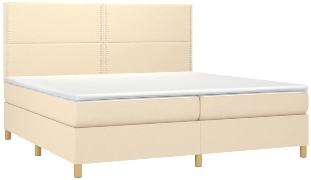 vidaXL Box spring bed with mattress & LED 200x200cm fabric (3135386)
