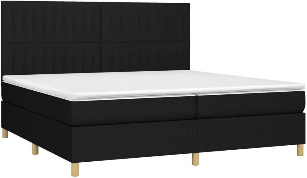 vidaXL Box spring bed with mattress & LED 200x200cm fabric (3135623)