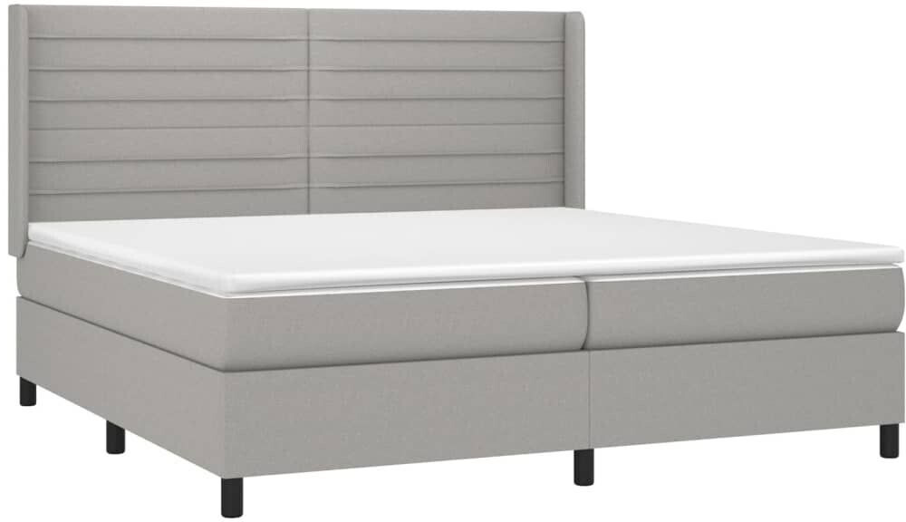 vidaXL Box spring bed with mattress & LED 200x200cm fabric (3138421)