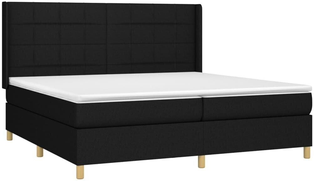 vidaXL Box spring bed with mattress & LED 200x200cm fabric (3138903)