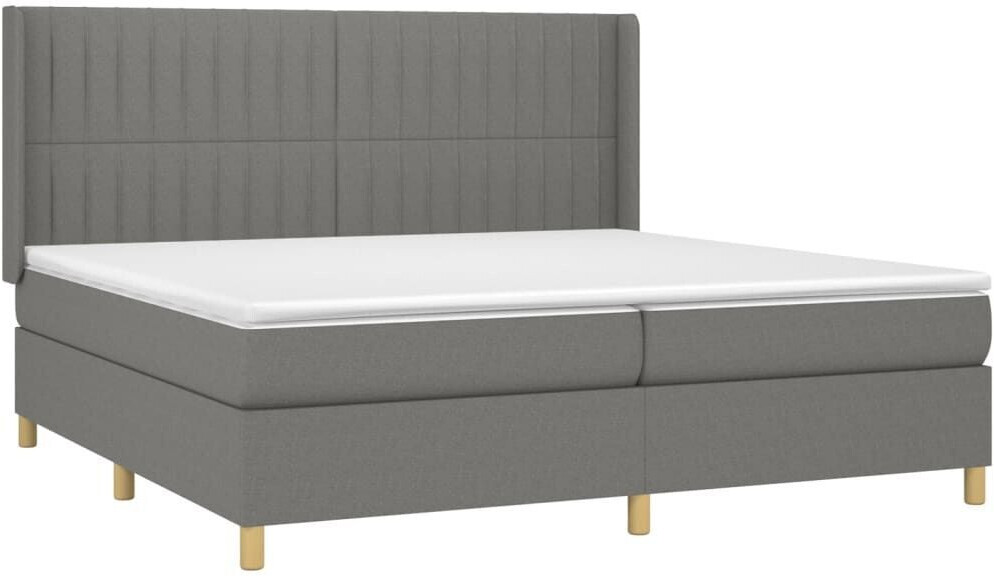 vidaXL Box spring bed with mattress & LED 200x200cm fabric (3139062)