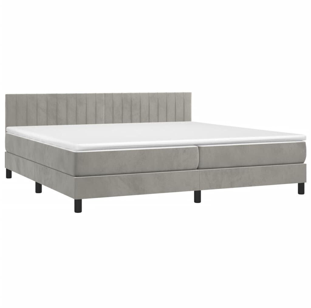 vidaXL Box spring bed with mattress & LED 200x200cm velvet (3134543)