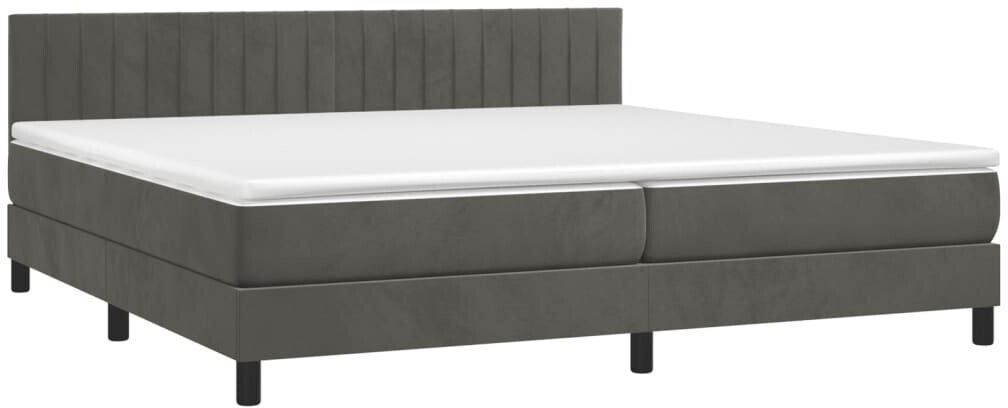 vidaXL Box spring bed with mattress & LED 200x200cm velvet (3134544)