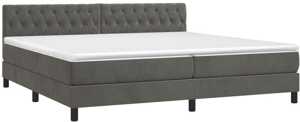vidaXL Box spring bed with mattress & LED 200x200cm velvet (3134604)