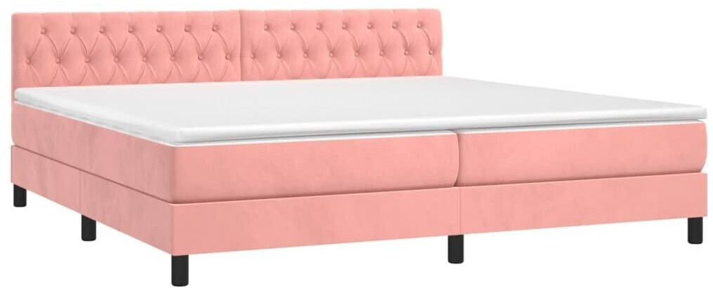 vidaXL Box spring bed with mattress & LED 200x200cm velvet (3134608)