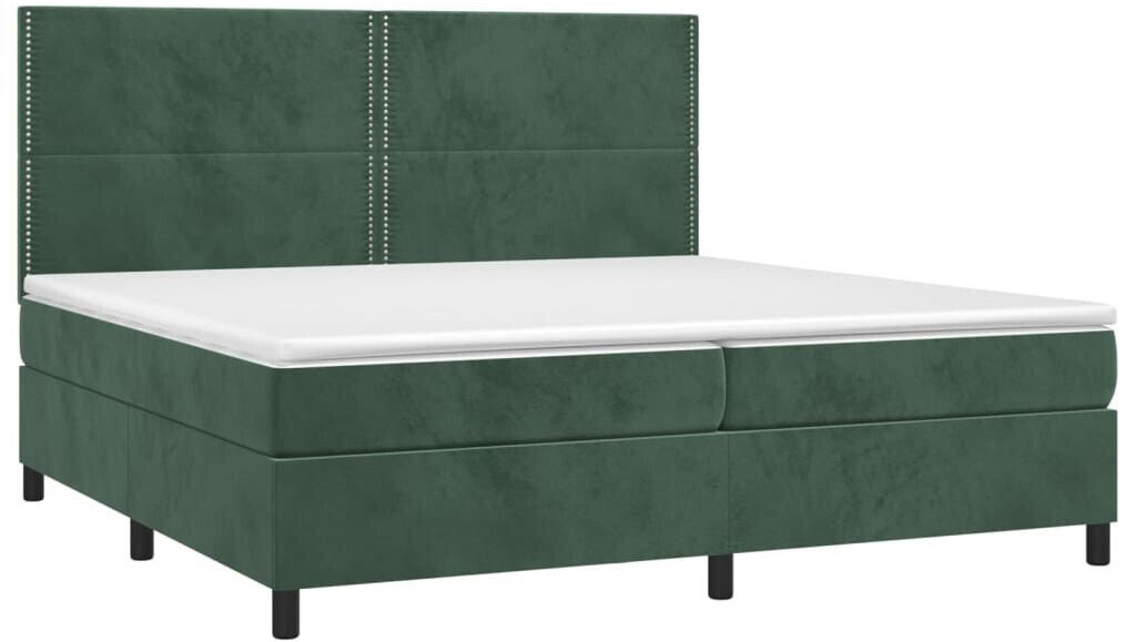 vidaXL Box spring bed with mattress & LED 200x200cm velvet (3136086)