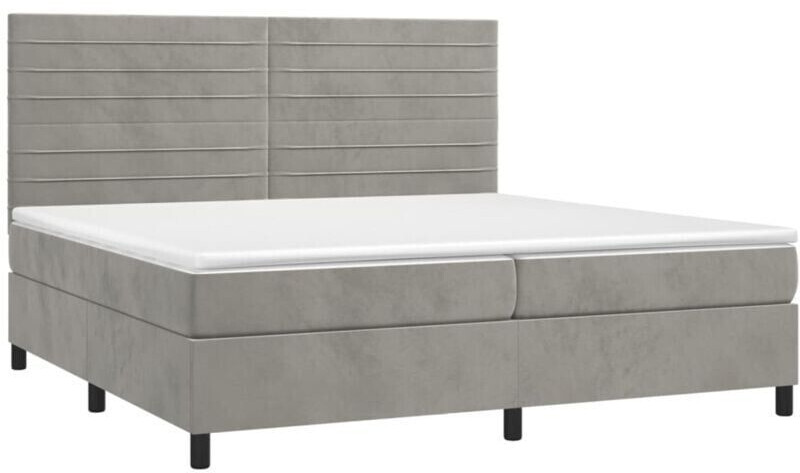 vidaXL Box spring bed with mattress & LED 200x200cm velvet (3136203)