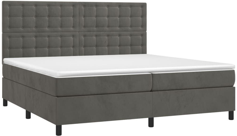 vidaXL Box spring bed with mattress & LED 200x200cm velvet (3136384)