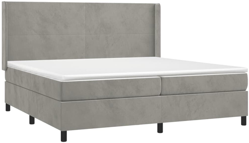 vidaXL Box spring bed with mattress & LED 200x200cm velvet (3139463)