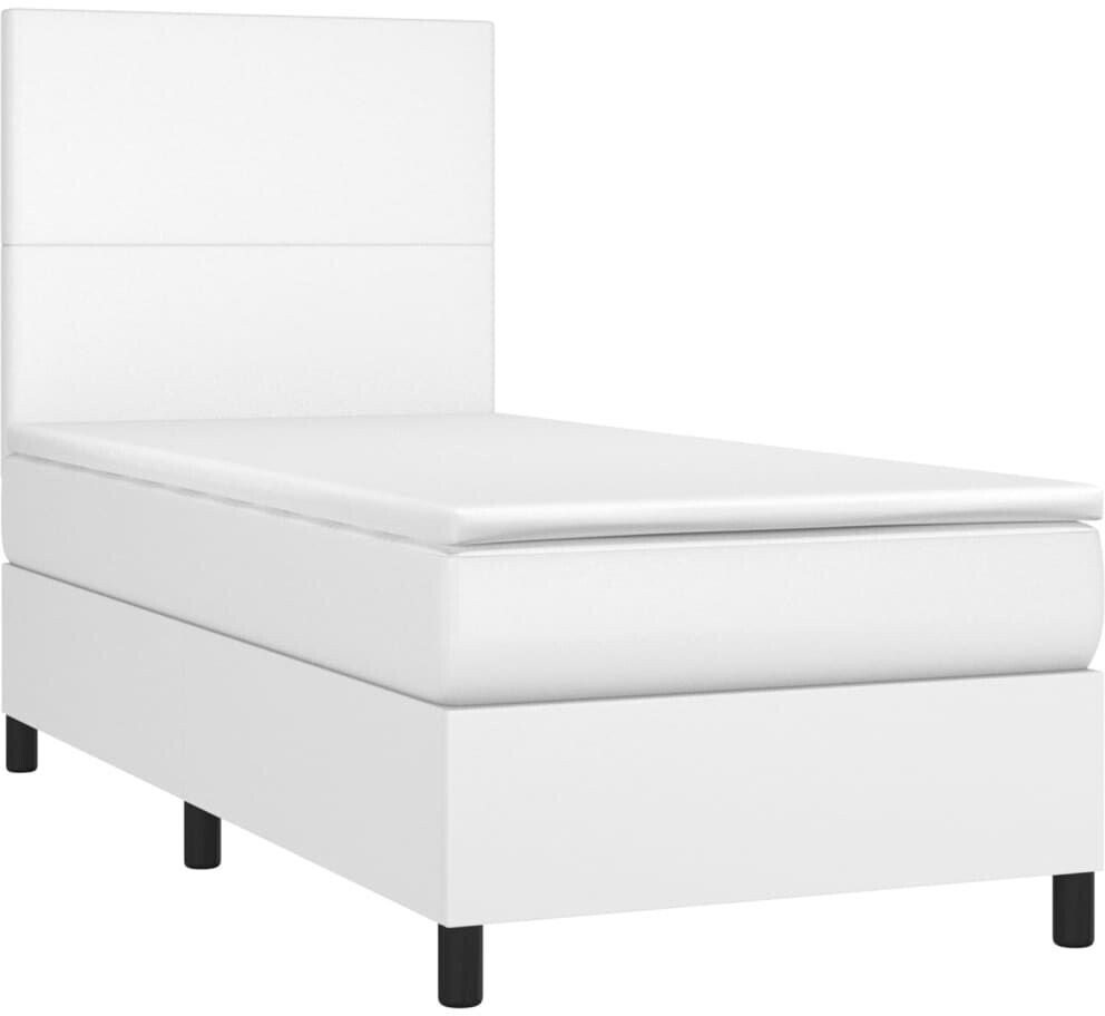 vidaXL Box spring bed with mattress & LED 80x200cm artificial leather (3135790)