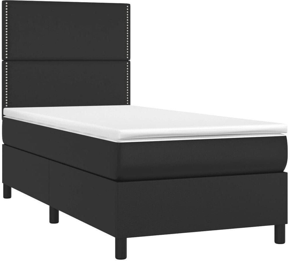 vidaXL Box spring bed with mattress & LED 80x200cm artificial leather (3135849)