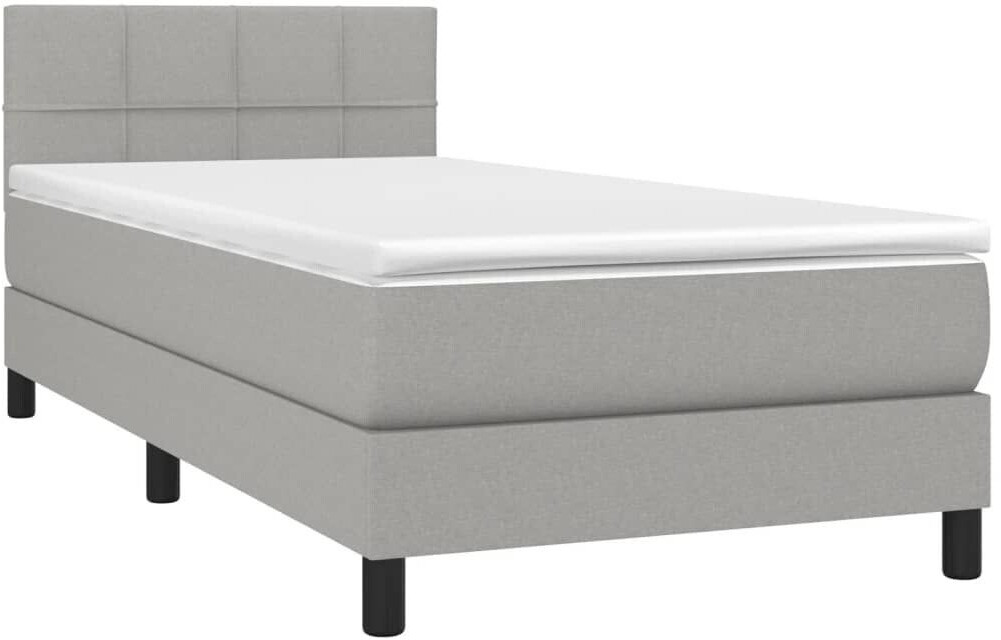 vidaXL Box spring bed with mattress & LED 80x200cm fabric (3133109)