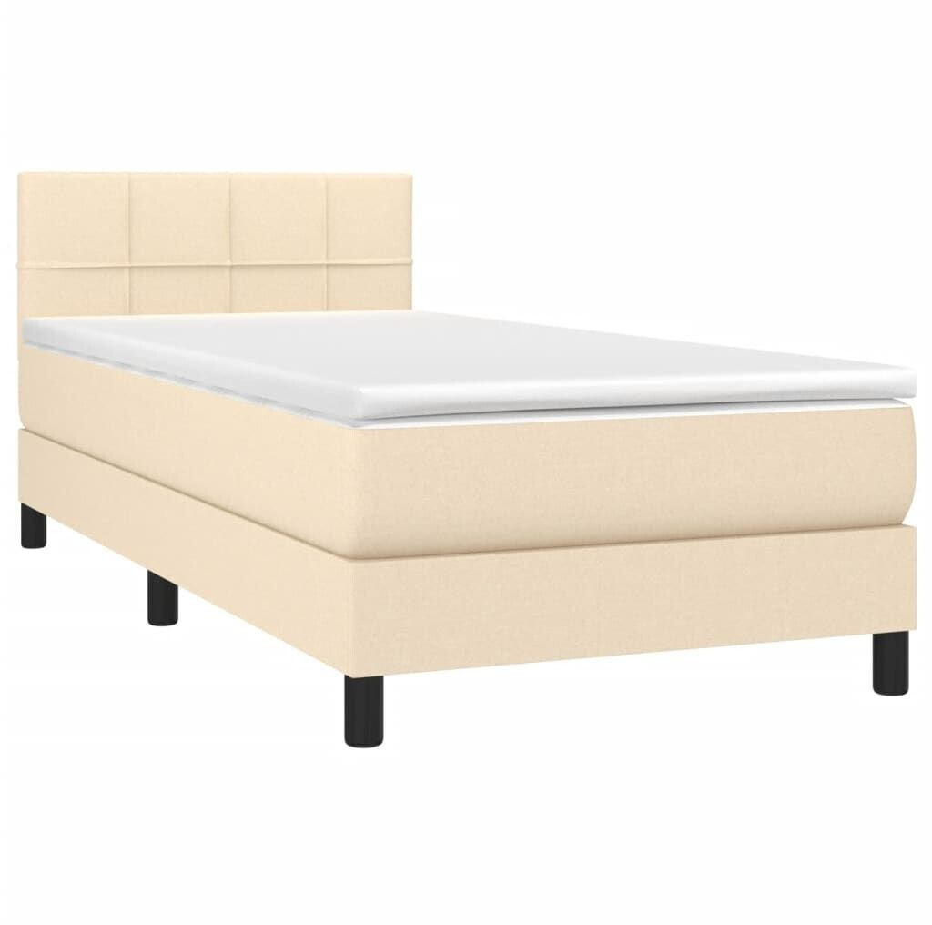 vidaXL Box spring bed with mattress & LED 80x200cm fabric (3133114)