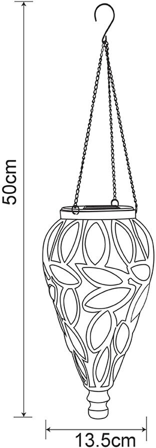 Globo Solarlampe hängend led Solarleuchte im Tropfen Design Metall
