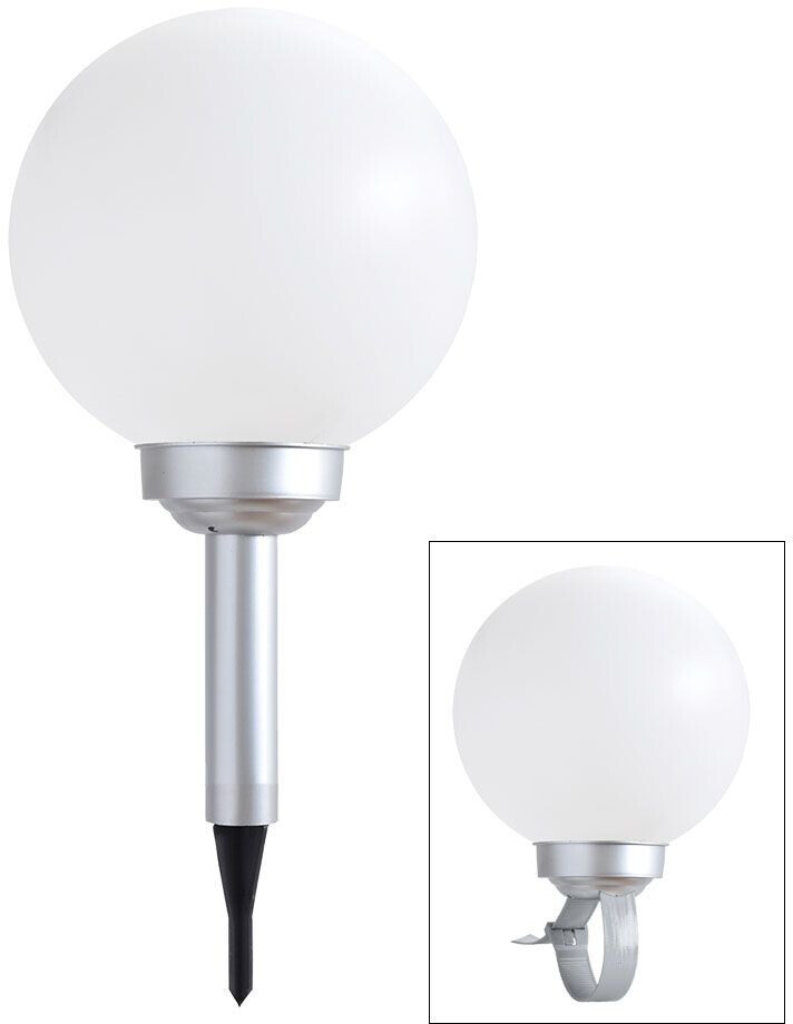Solar-Kugelleuchte OLA Mit Erdspieß, 15+15+20 Cm – Garten-Dekoleuchte Mit Neutralem Licht