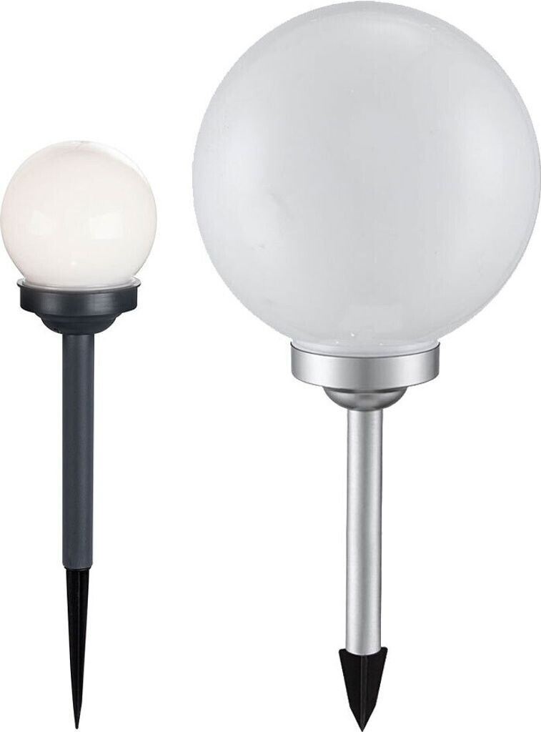ETC Shop Solar light ball solar LED solar ball light duration approx. 6-8 hours warm white d 10/30 cm set of 2 (etc114941+etc116358)