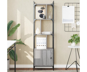 vidaXL Bücherregal mit Tür Grau Sonoma 44,5x30x154,5 cm (833356)