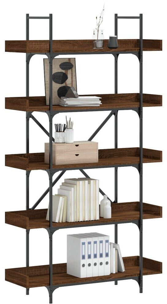 vidaXL Bücherregal 5 Böden Braun Eiche-Optik 100x33x180,5 cm (837701)