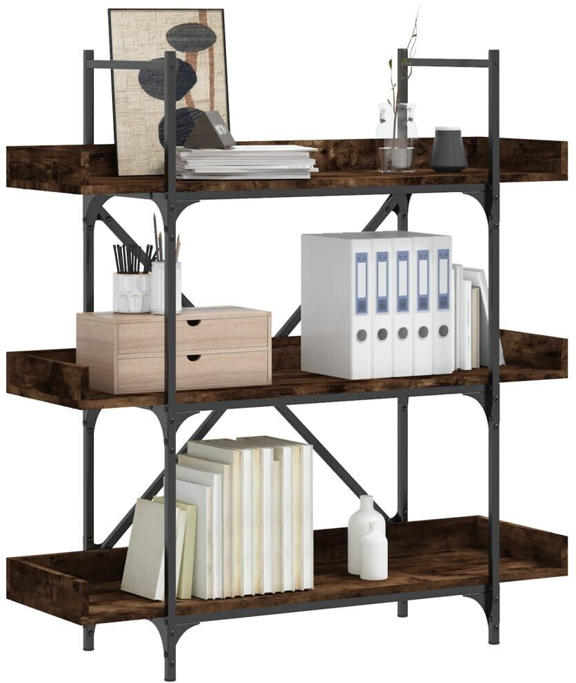 vidaXL Bücherregal 3 Böden Räuchereiche 100x33x108,5 cm (837689)
