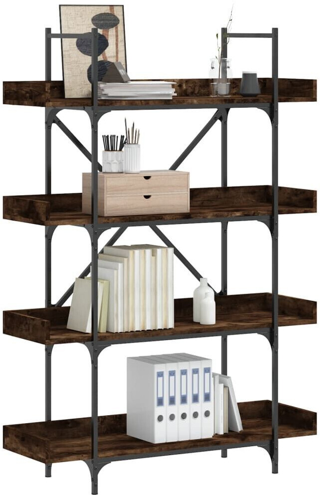 vidaXL Bücherregal 4 Böden Räuchereiche 100x33x145,5 cm (837694)