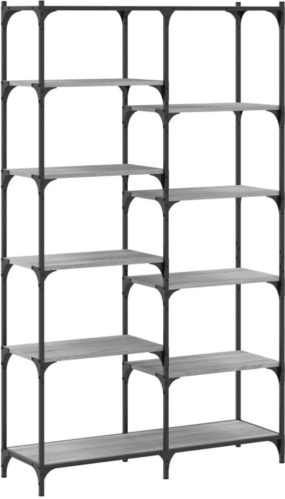vidaXL Bücherregal Grau Sonoma 100x32x170 cm und Eisen (832791)