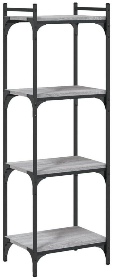 vidaXL Bücherregal 4 Böden Grau Sonoma 40x30x120 cm (837635)