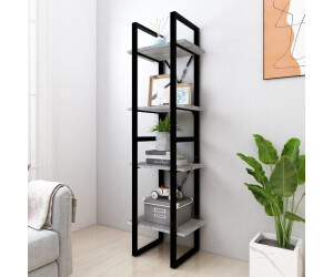 vidaXL Bücherregal 4 Fächer Grau Sonoma 40x30x140 cm (821304)