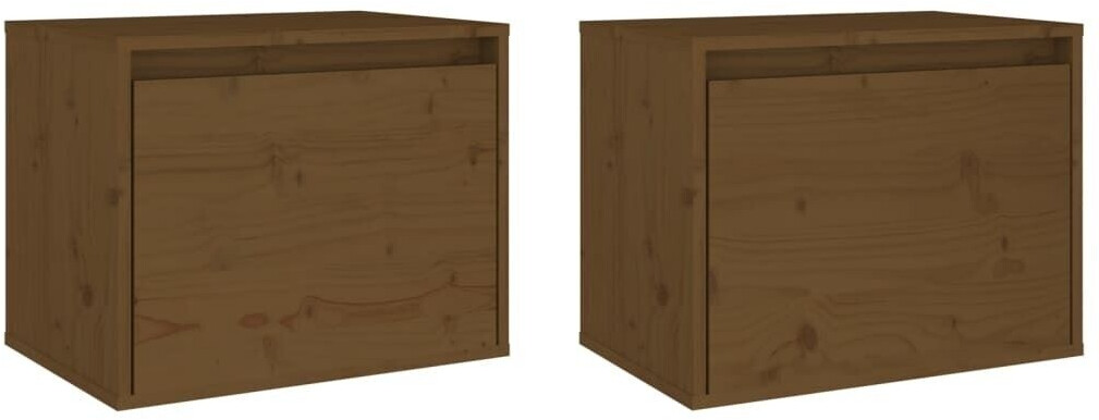 vidaXL Wandschränke 2 Stk. Honigbraun 45x30x35 cm Massivholz Kiefer (813442)