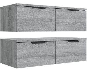 vidaXL Wandschränke 2 Stk. Grau Sonoma 68x30x20 cm (3115898)