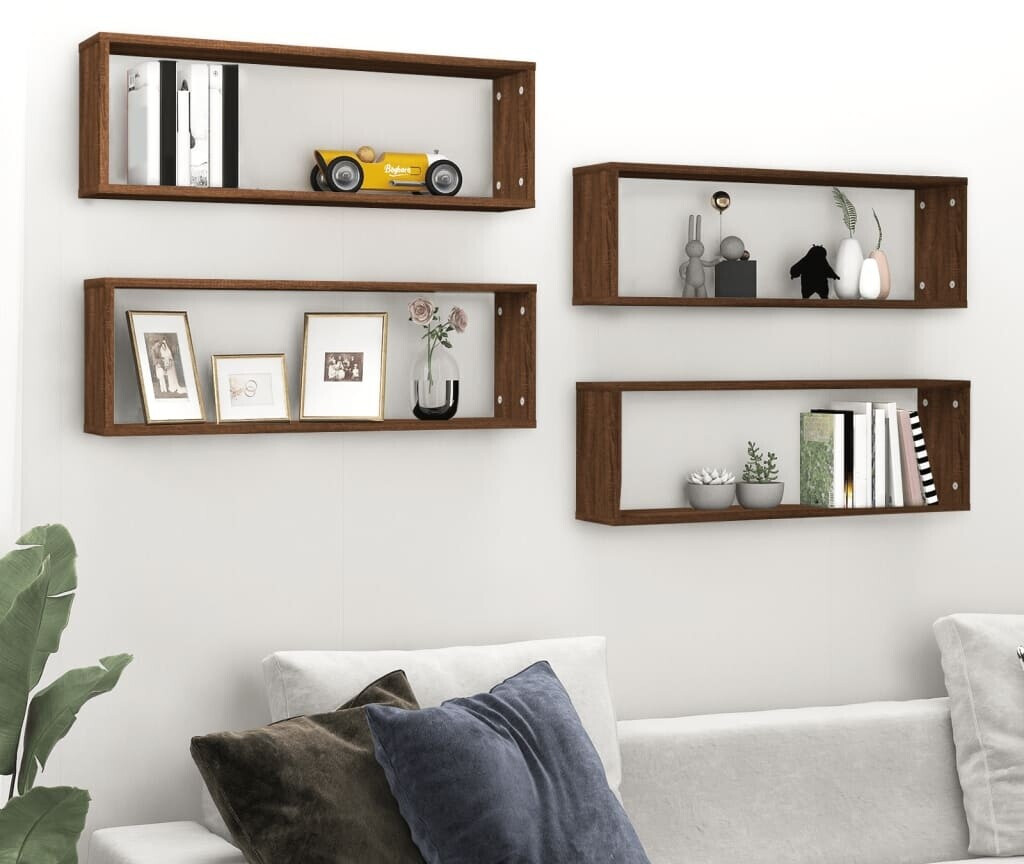vidaXL Wandregale 4 Stk. Braun Eichen-Optik 80x15x26,5cm (815922)