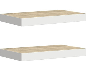 vidaXL Schweberegale 2 Stk. Eichen-Optik und Weiß 50x23x3,8 cm MDF (326574)