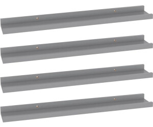 vidaXL Wandregale 4 Stk. Grau 60x9x3 cm (326675)