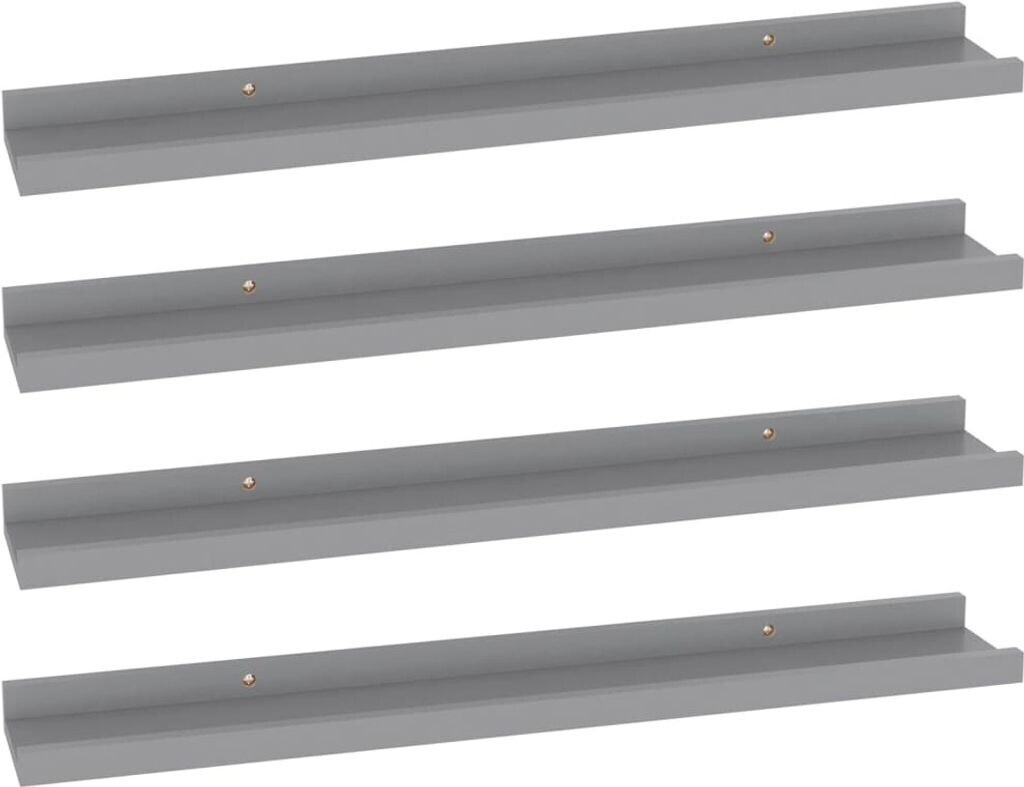 vidaXL Wandregale 4 Stk. Grau 60x9x3 cm (326675)