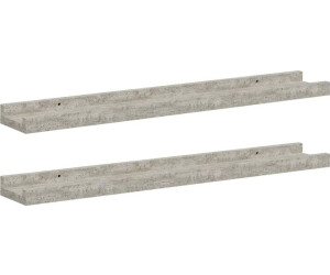 vidaXL Wandregale 2 Stk. Betongrau 60x9x3 cm (326700)