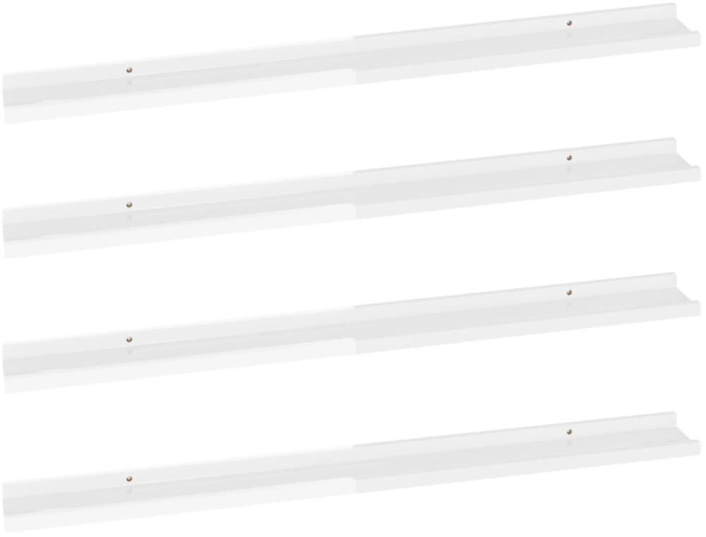 vidaXL Wandregale 4 Stk. Hochglanz-Weiß 100x9x3 cm (326656)