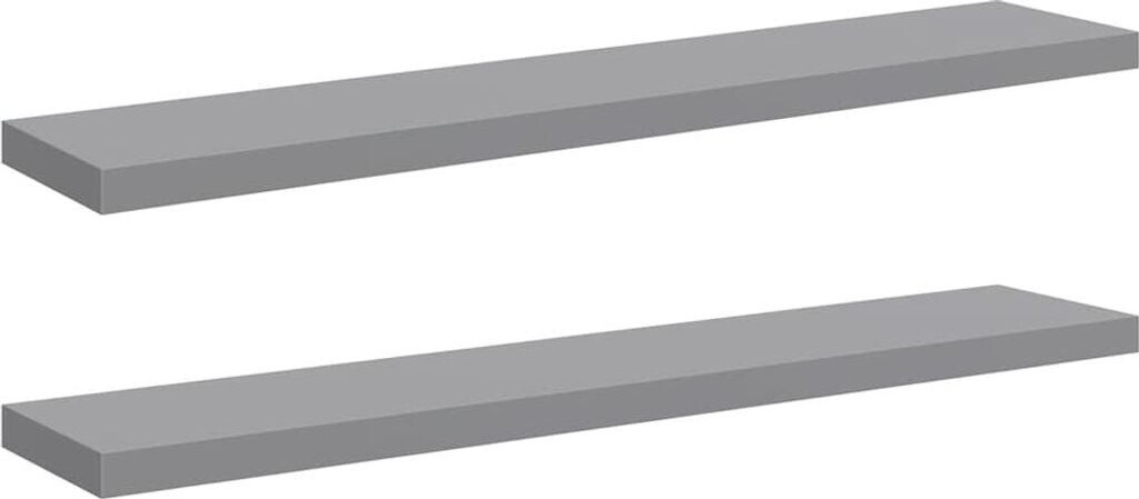vidaXL Schwebende Wandregale 2 Stk. Grau 120x23,5x3,8 cm MDF (323863)