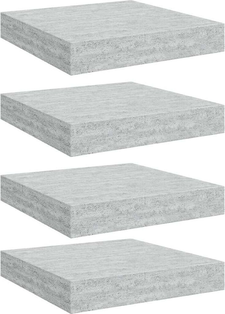 vidaXL Schweberegale 4 Stk. Betongrau 23x23,5x3,8 cm MDF (326590)
