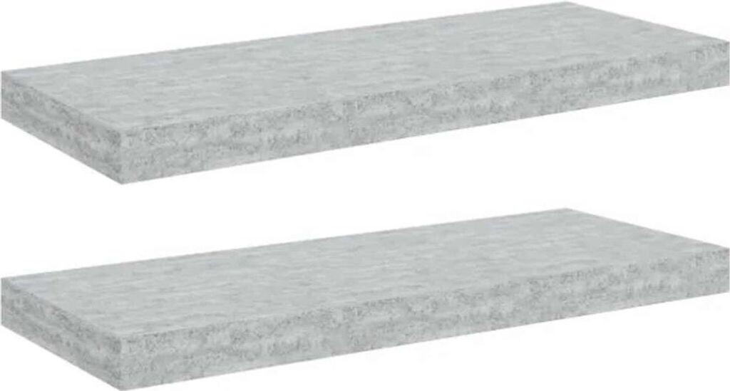 vidaXL Schweberegale 2 Stk. Betongrau 60x23,5x3,8 cm MDF (326598)