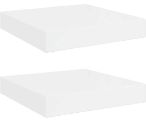 vidaXL Schweberegale 2 Stk. Hochglanz-Weiß 23x23,5x3,8 cm MDF (323740)