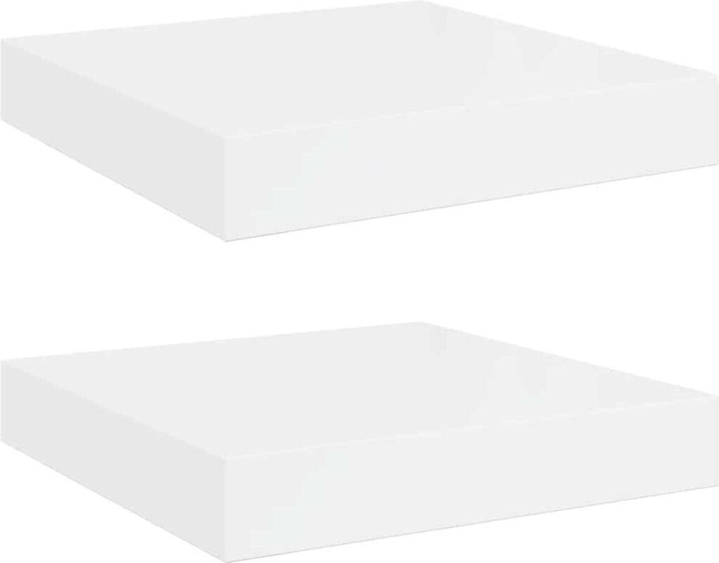 vidaXL Schweberegale 2 Stk. Hochglanz-Weiß 23x23,5x3,8 cm MDF (323740)