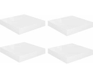 vidaXL Schweberegale 4 Stk. Hochglanz-Weiß 23x23,5x3,8 cm MDF (323741)