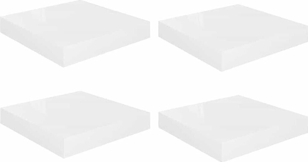 vidaXL Schweberegale 4 Stk. Hochglanz-Weiß 23x23,5x3,8 cm MDF (323741)