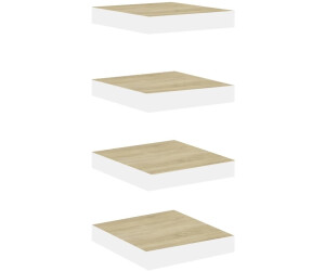 vidaXL Schweberegale 4 Stk. Eichen-Optik und Weiß 23x23,5x3,8 cm MDF (326569)