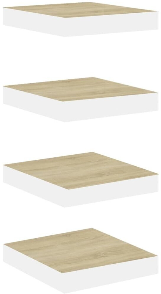 vidaXL Schweberegale 4 Stk. Eichen-Optik und Weiß 23x23,5x3,8 cm MDF (326569)