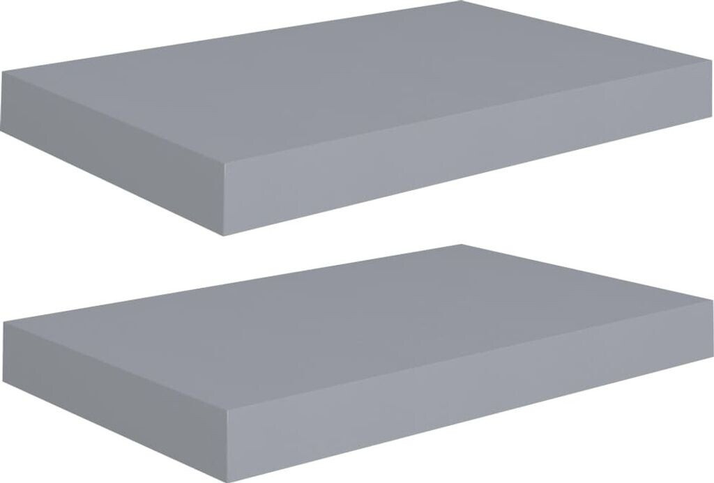 vidaXL Schwebende Wandregale 2 Stk. Grau 40x23x3,8cm MDF (323848)