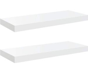 vidaXL Schweberegale 2 Stk. Hochglanz-Weiß 60x23,5x3,8 cm MDF (323749)