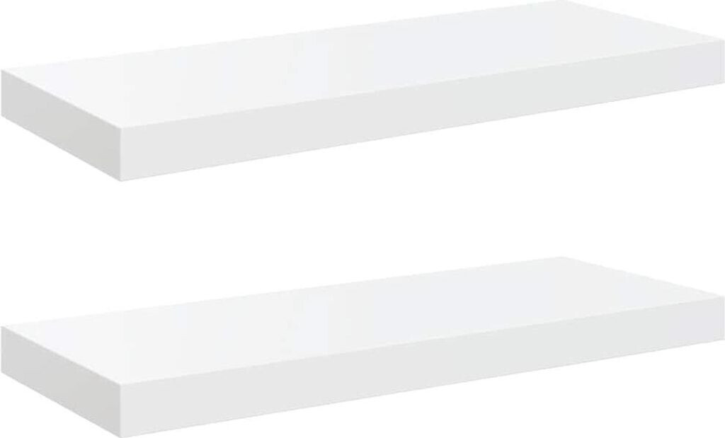 vidaXL Schweberegale 2 Stk. Hochglanz-Weiß 60x23,5x3,8 cm MDF (323749)