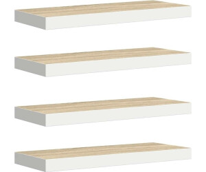 vidaXL Schweberegale 4 Stk. Eichen-Optik und Weiß 60x23,5x3,8 cm MDF (326578)